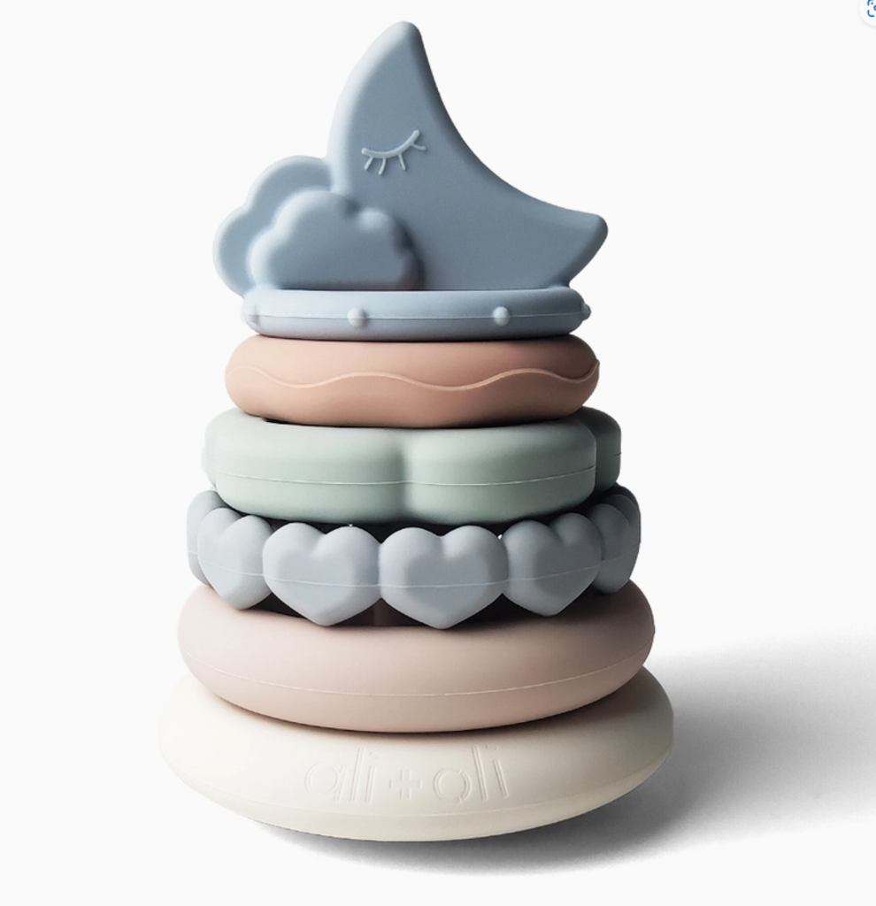 Soft Silicone Stacking Ring Tower (6-pc) Moon