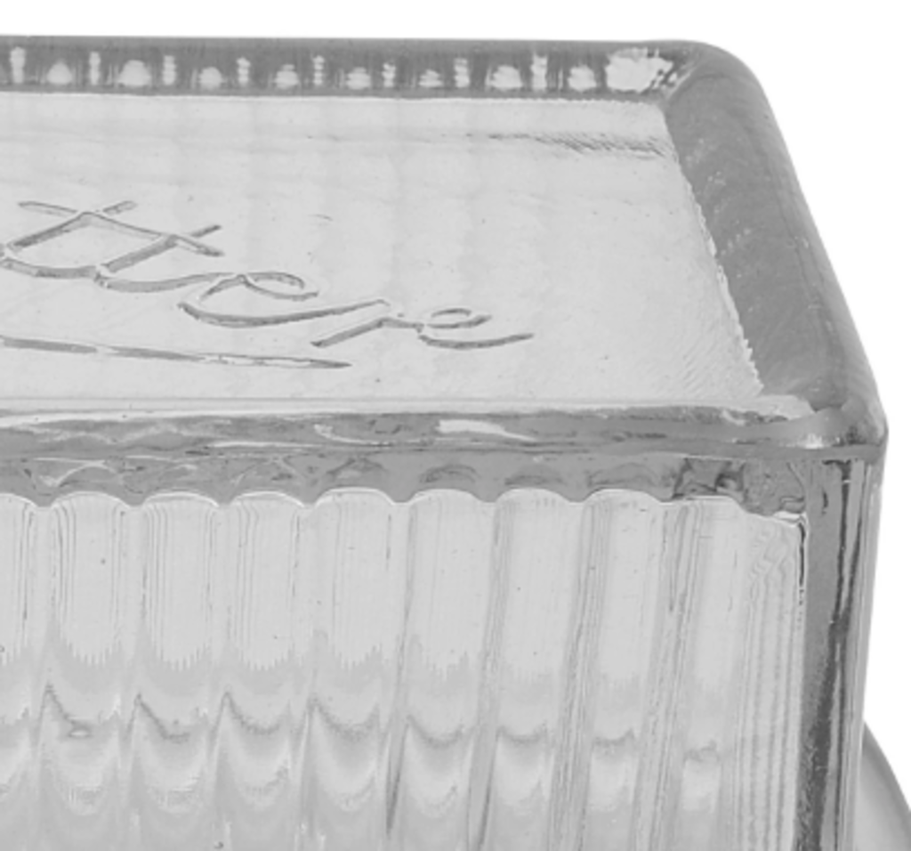 Pressed Glass Butter Dish * Home