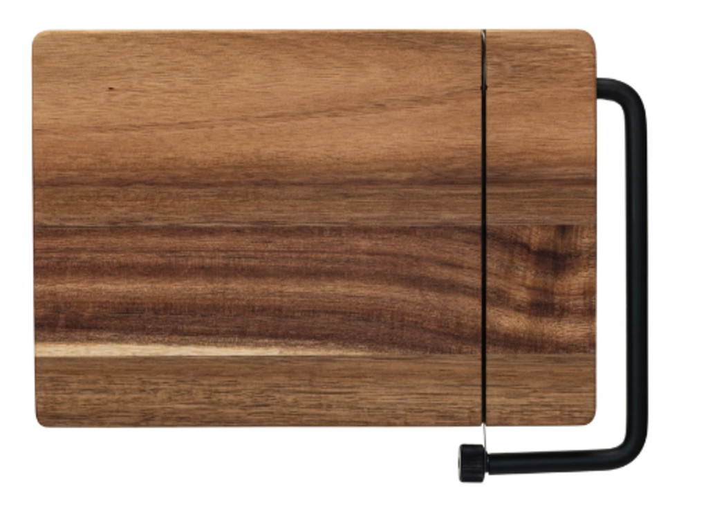 Acacia Wood & Stainless Steel Cheese Slicer 10-3 4"L x 7-1 2"W Natural & Black New * Tabletop | Wood Bowls | Servers/Boards