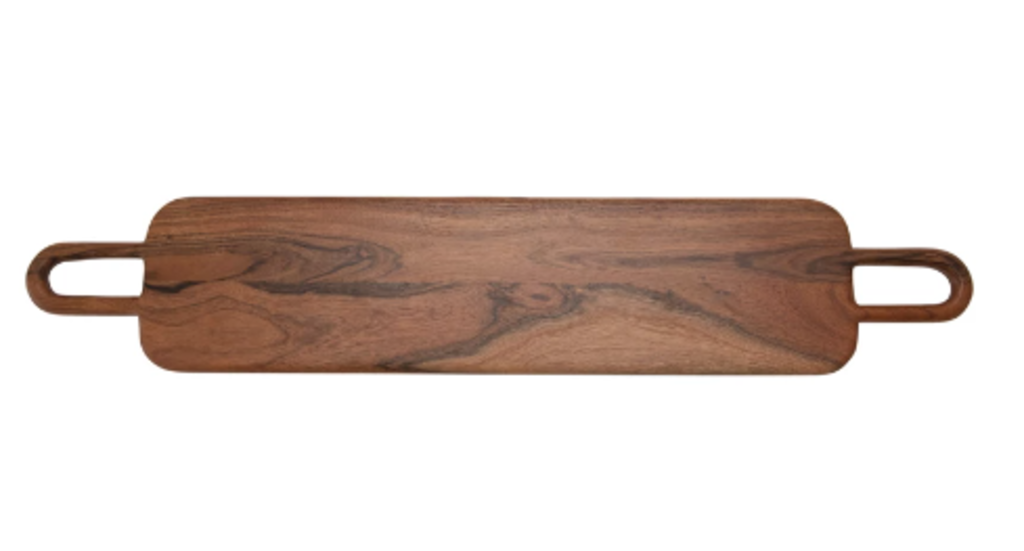 Acacia Wood Cutting Board with Handles New * Home