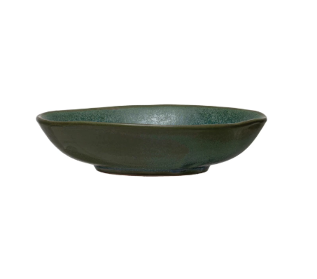 Stoneware Serving Bowl Green New * Home