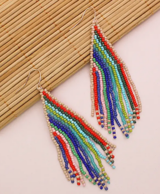 Retro Stripes Sea Beads Earrings