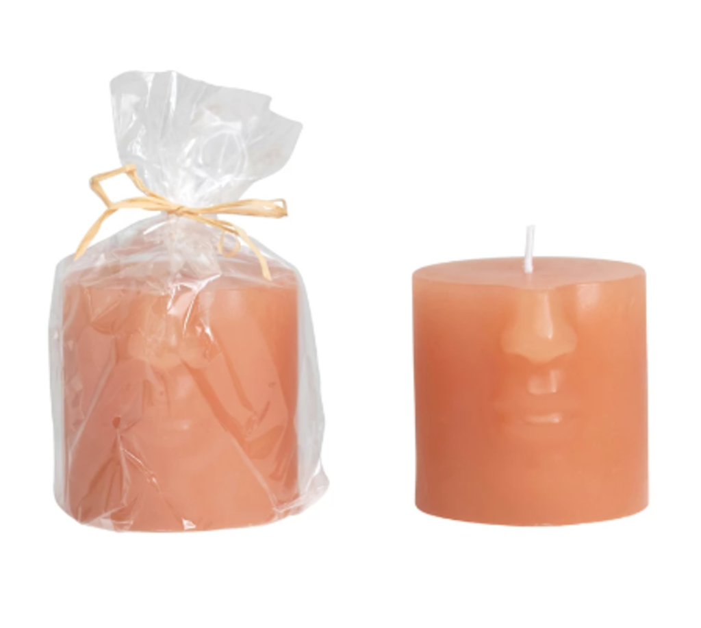 Unscented Face Pillar Candle New * Gifts & Speciality