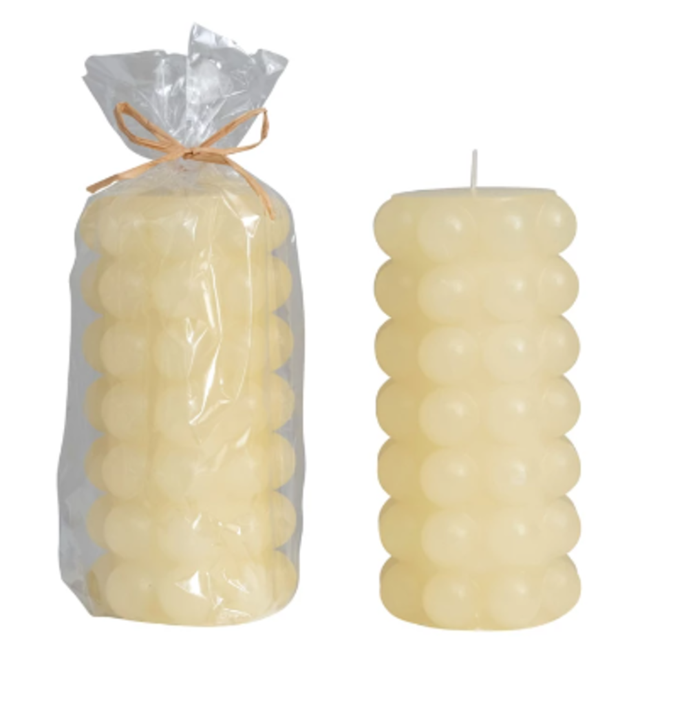 Unscented Hobnail Pillar Candle Cream New * Candles | Melts/Scents