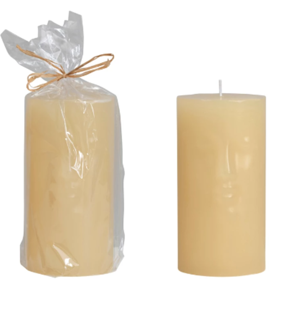 Unscented Face Pillar Candle Cream New * Candles | Melts/Scents