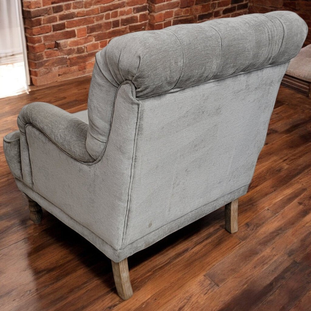 6231 Overstuffed Tufted Gray Easy Chair