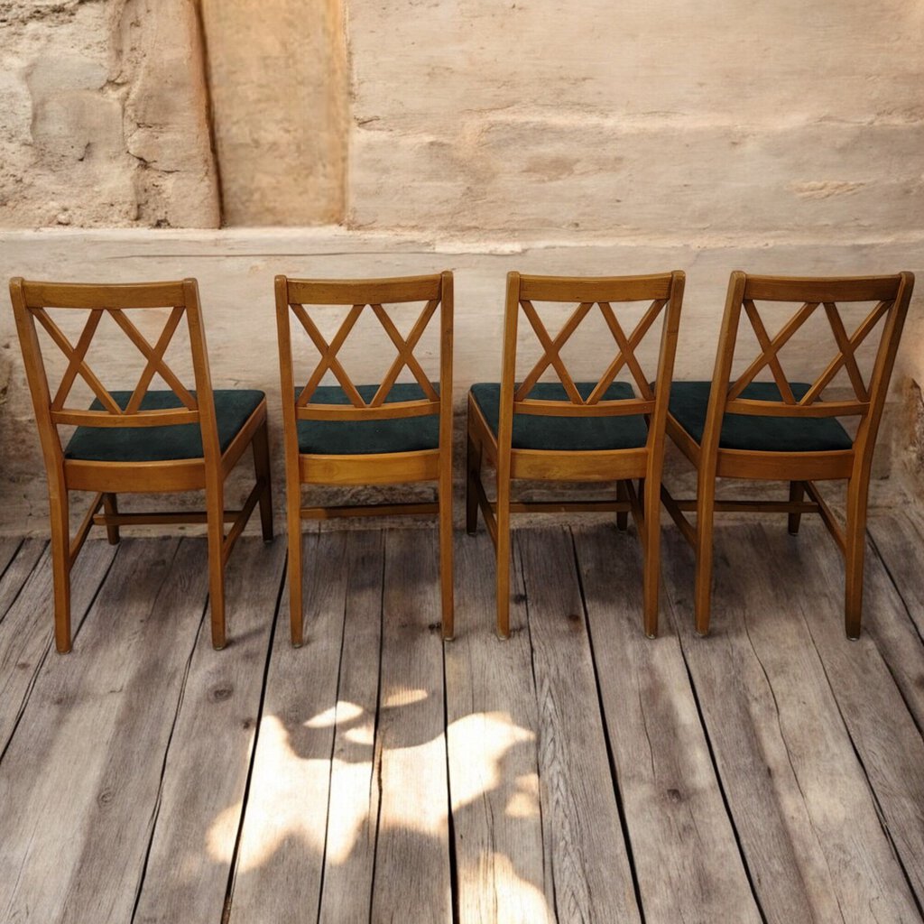 6262 Birch Mid Century Expansion Dining Set with 4 Chairs