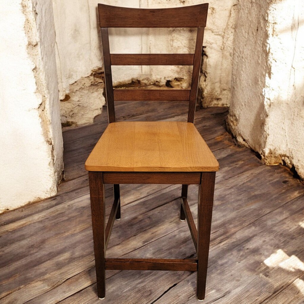 6324 Cherry and Maple Stained Slat Back Bar Chair