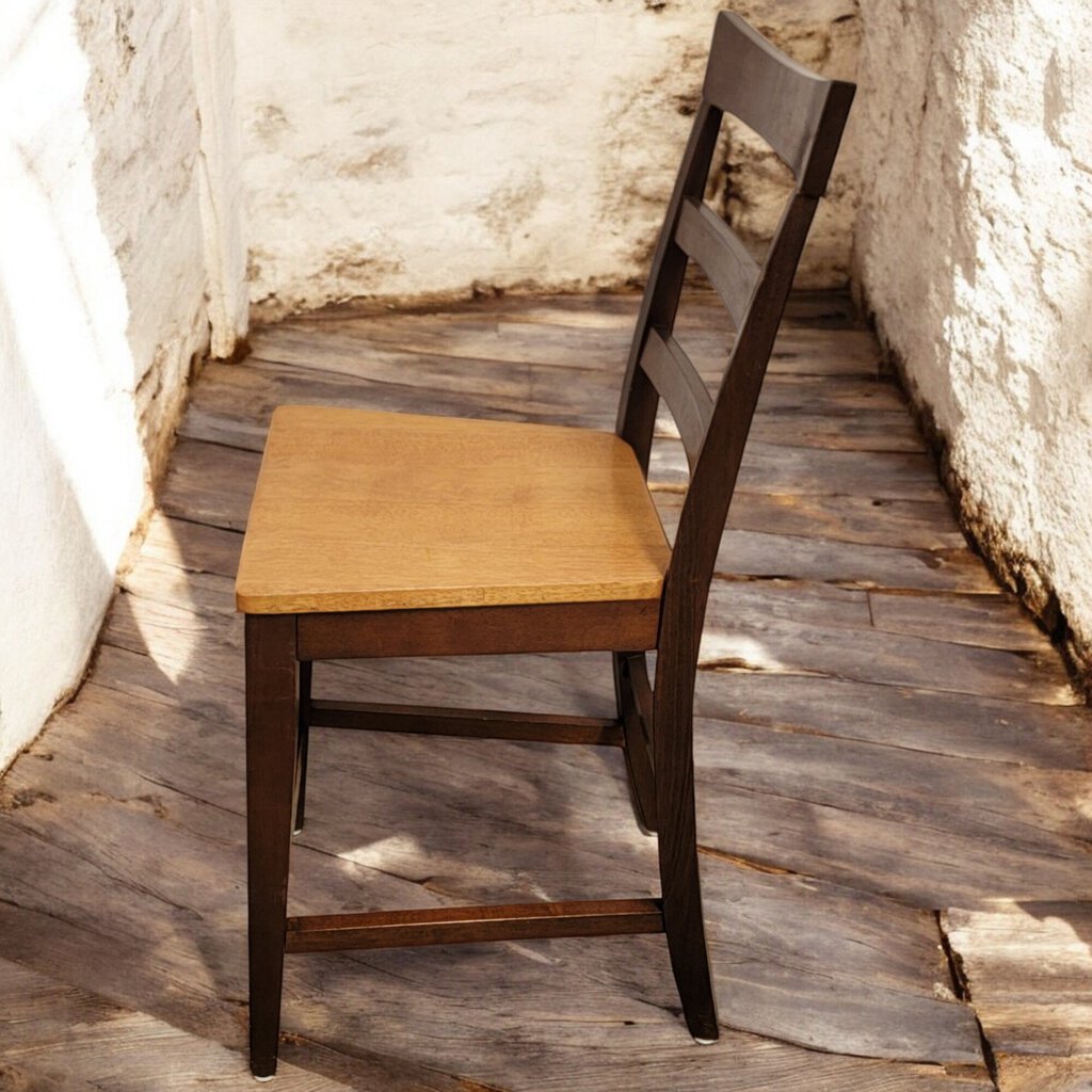 6324 Cherry and Maple Stained Slat Back Bar Chair