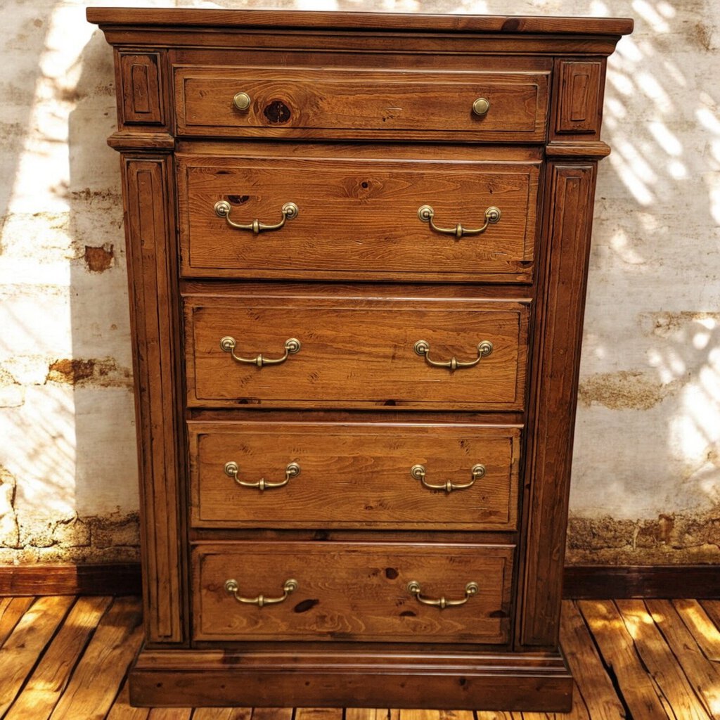 6330 Traditional Mexican Pine 5 Drawer Chest