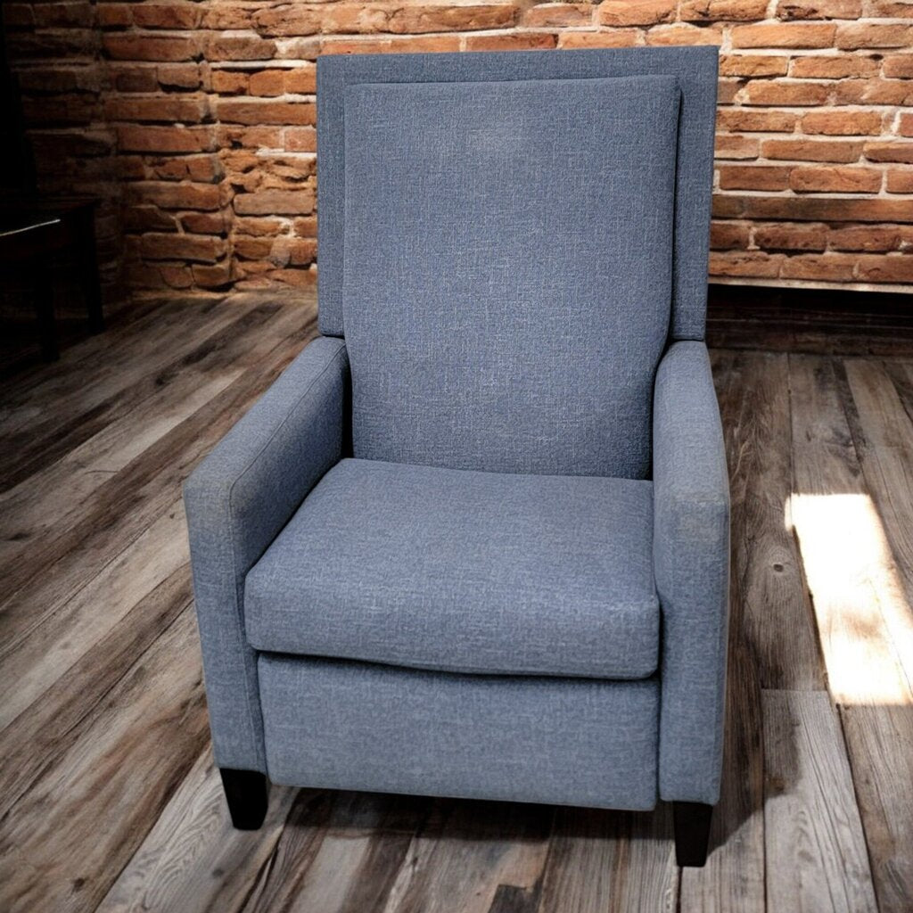 6452 Modern Blue Tweed Recliner