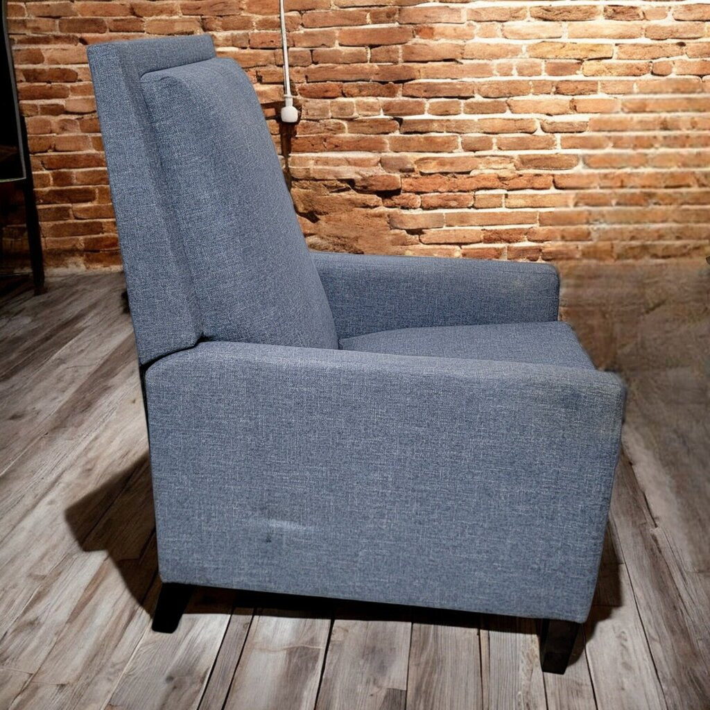 6452 Modern Blue Tweed Recliner