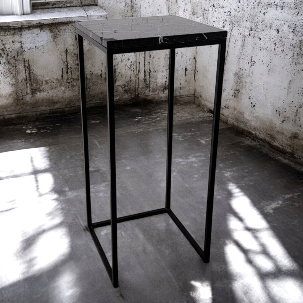 6462 Black Marble and Metal Plant #Stand