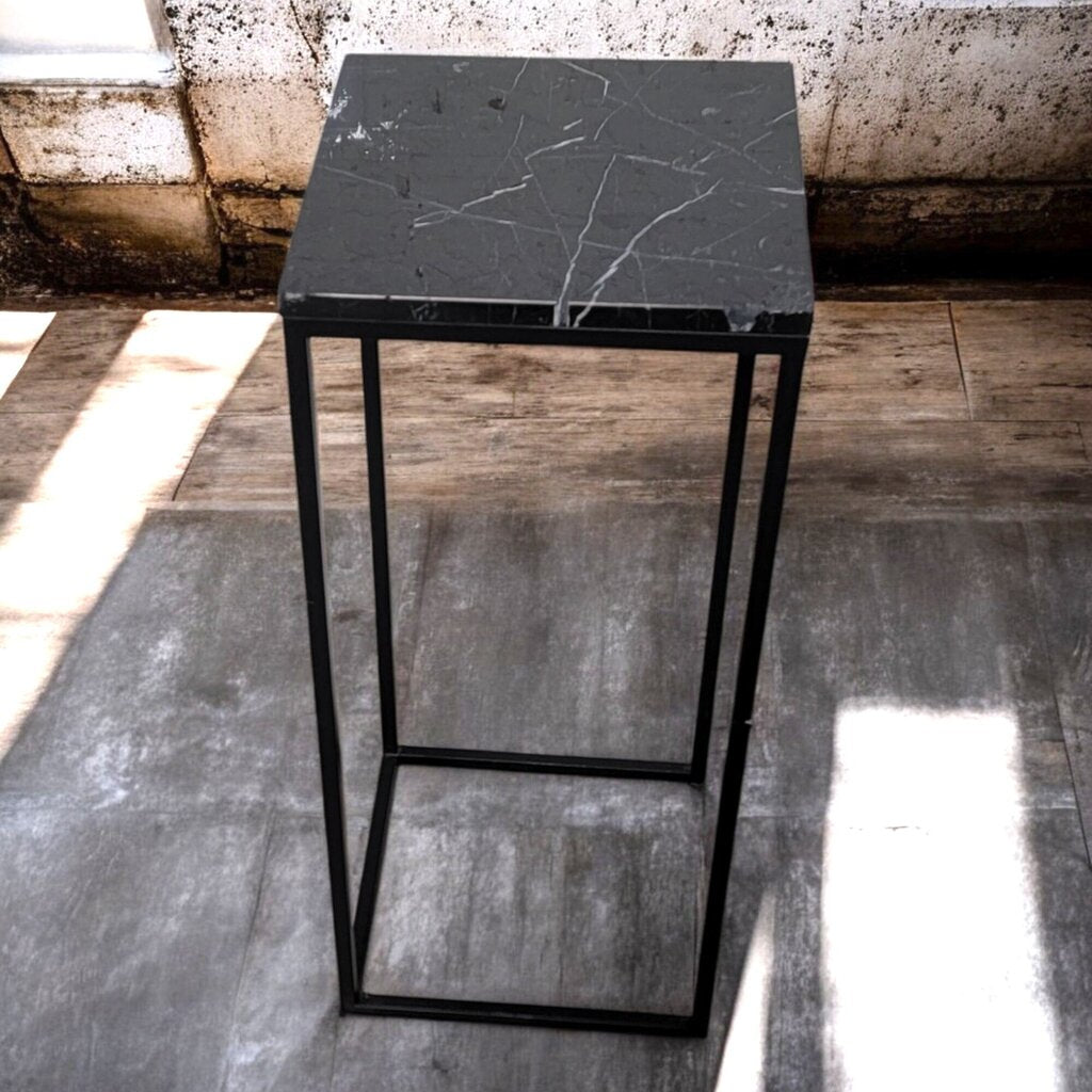 6462 Black Marble and Metal Plant #Stand