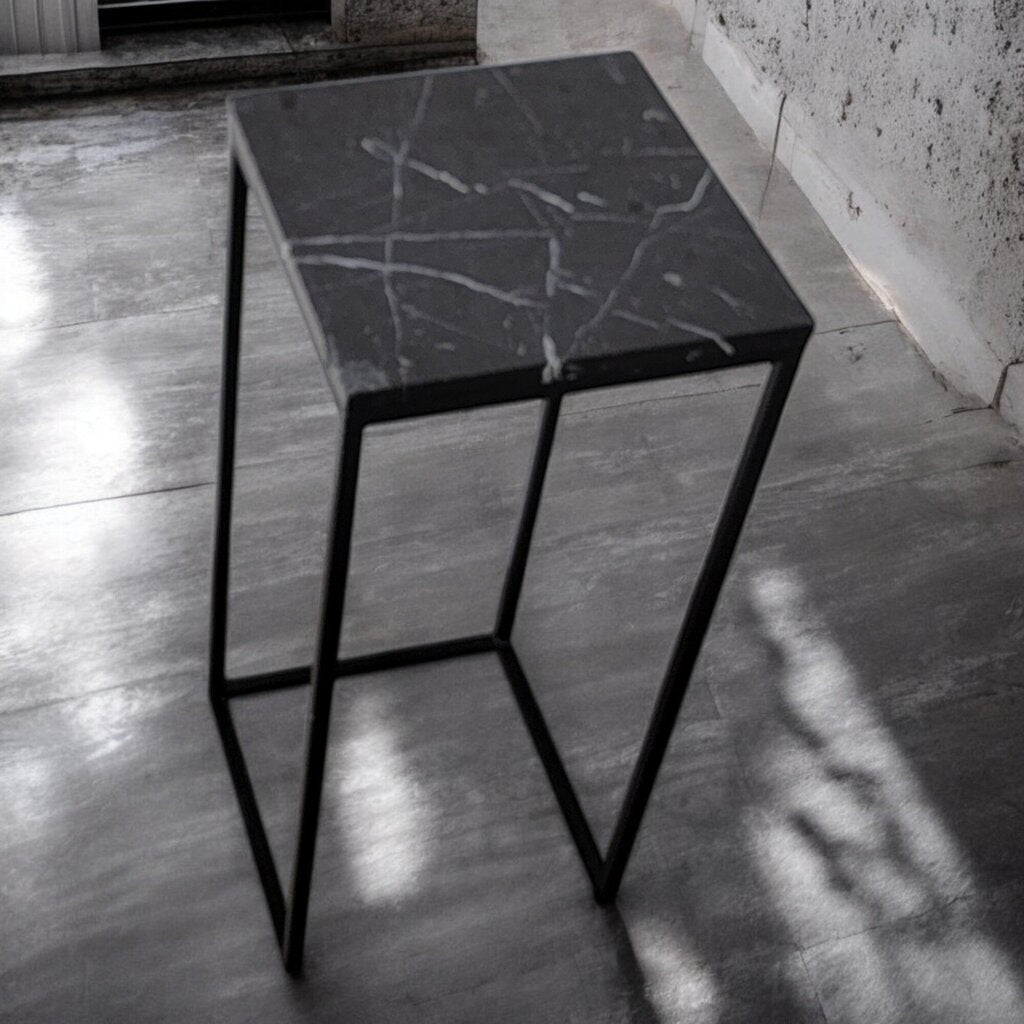 6462 Black Marble and Metal Plant #Stand