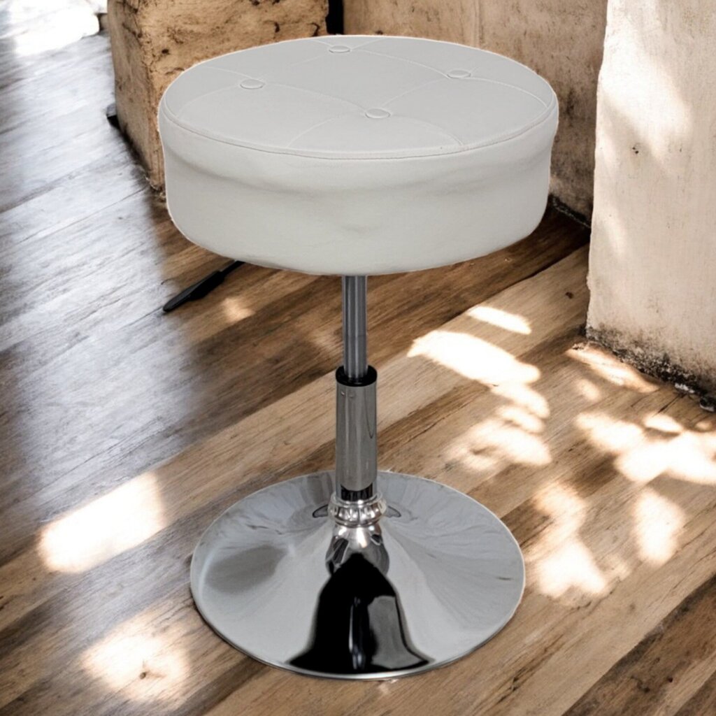 6466 Adjustable Tufted Vegan Leather and Chrome #Barstool