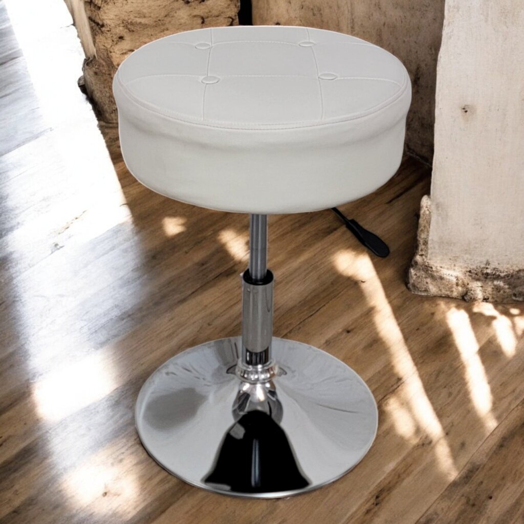 6466 Adjustable Tufted Vegan Leather and Chrome #Barstool