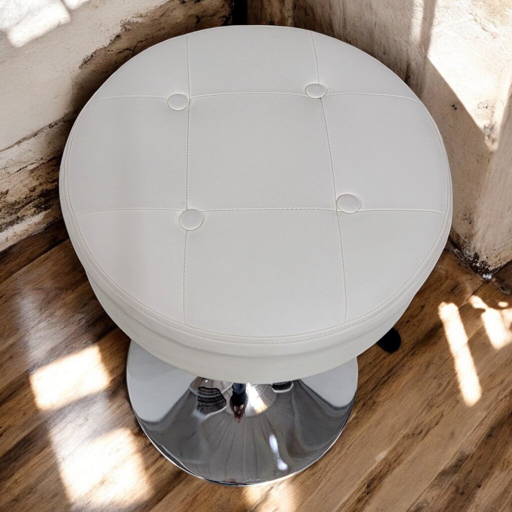 6466 Adjustable Tufted Vegan Leather and Chrome #Barstool
