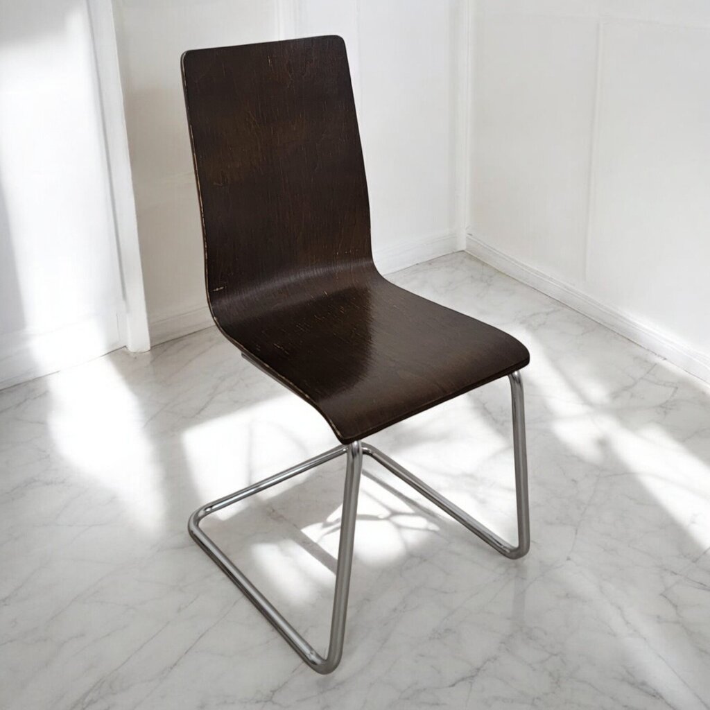 6469 Modern Chrome and Bentwood Side Chair