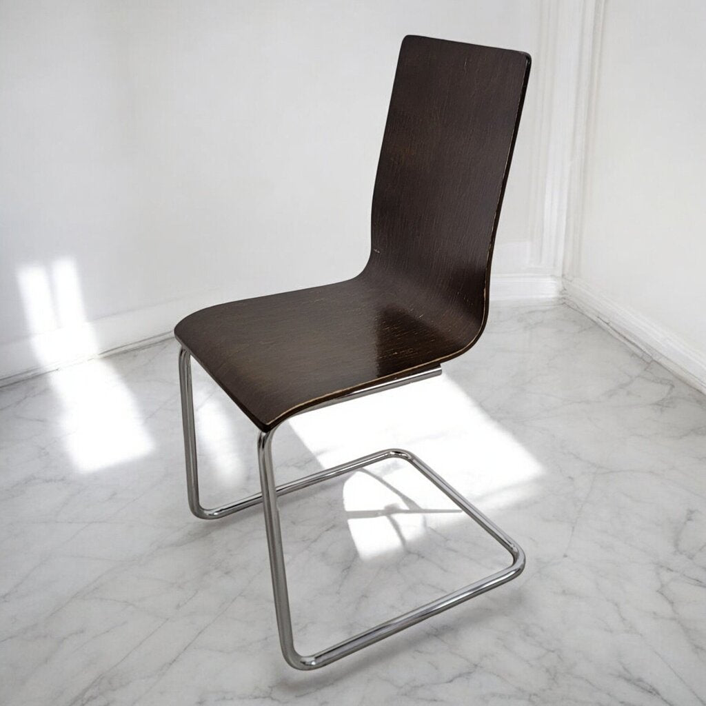 6469 Modern Chrome and Bentwood Side Chair