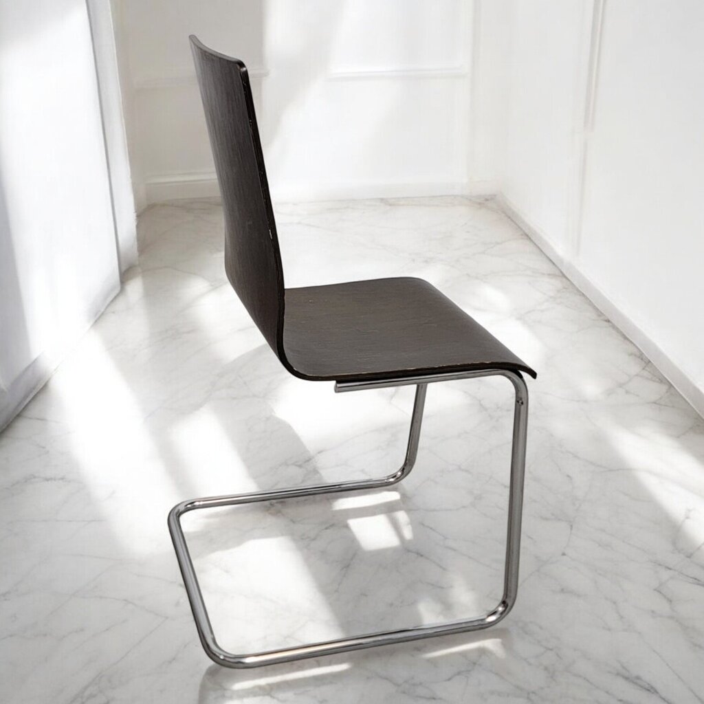 6469 Modern Chrome and Bentwood Side Chair