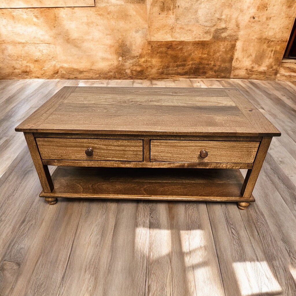 6482 Solid Wood 2 Tier Coffee #Table with Drawers