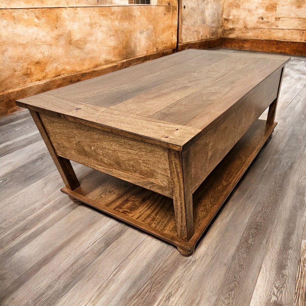 6482 Solid Wood 2 Tier Coffee #Table with Drawers