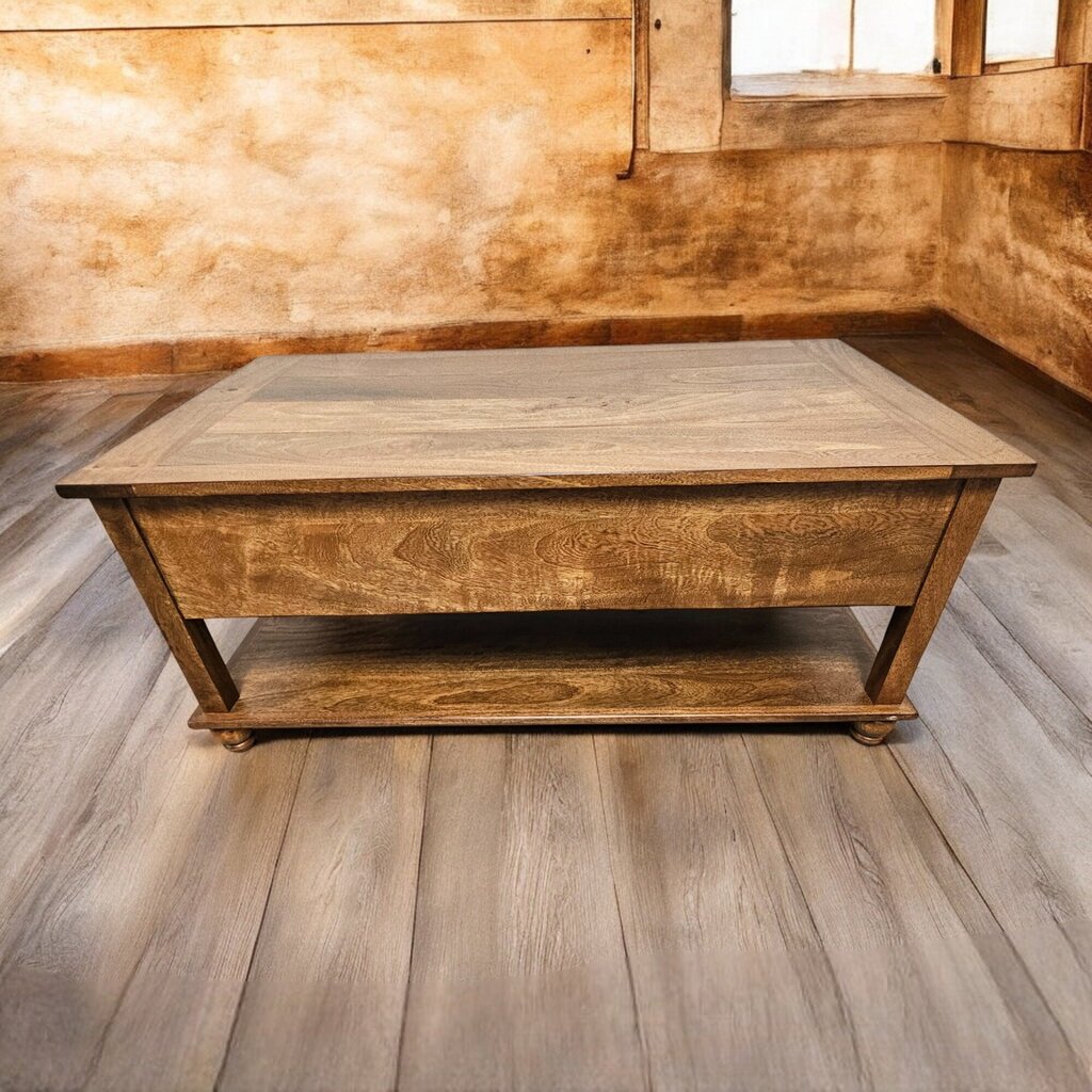 6482 Solid Wood 2 Tier Coffee #Table with Drawers