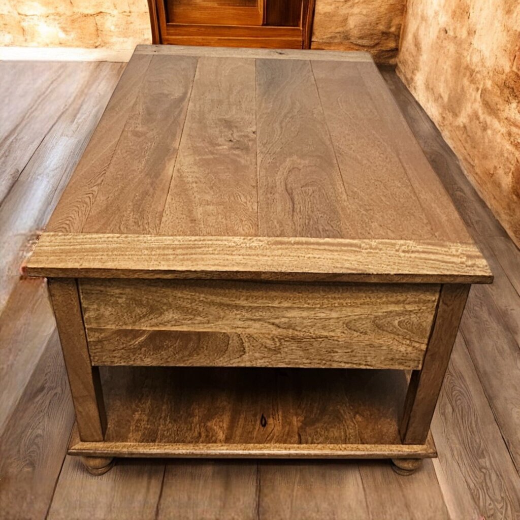 6482 Solid Wood 2 Tier Coffee #Table with Drawers