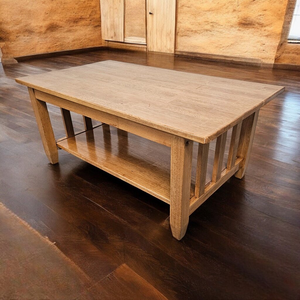 6484 Mission Style Coffee #Table with Shelf