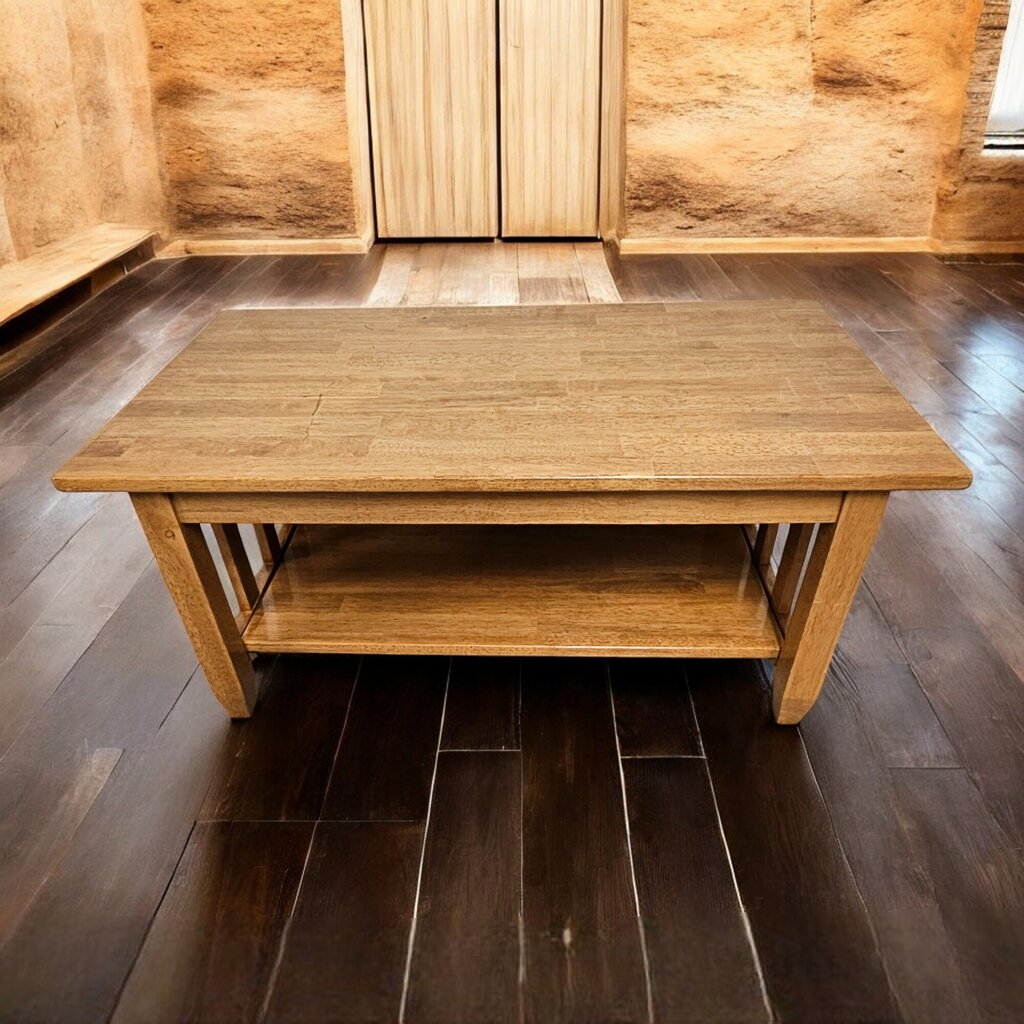 6484 Mission Style Coffee #Table with Shelf
