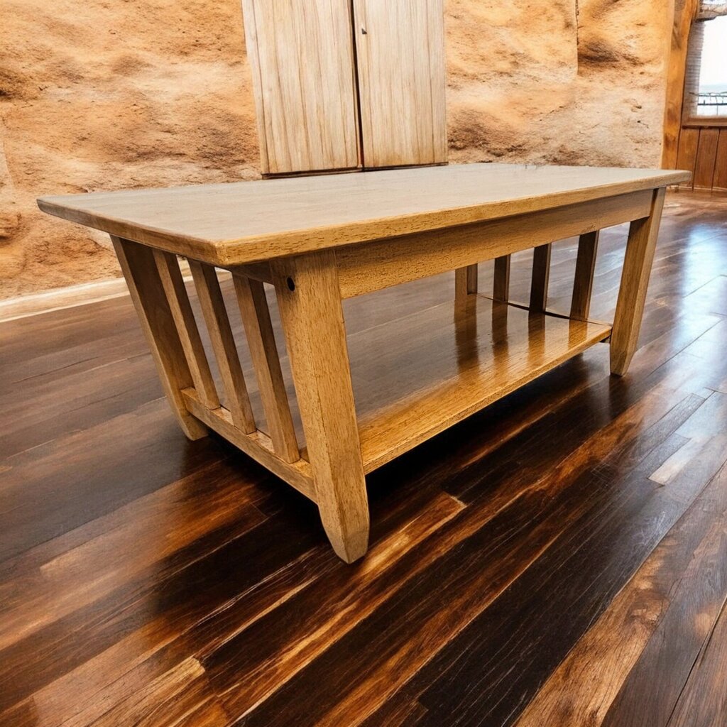 6484 Mission Style Coffee #Table with Shelf