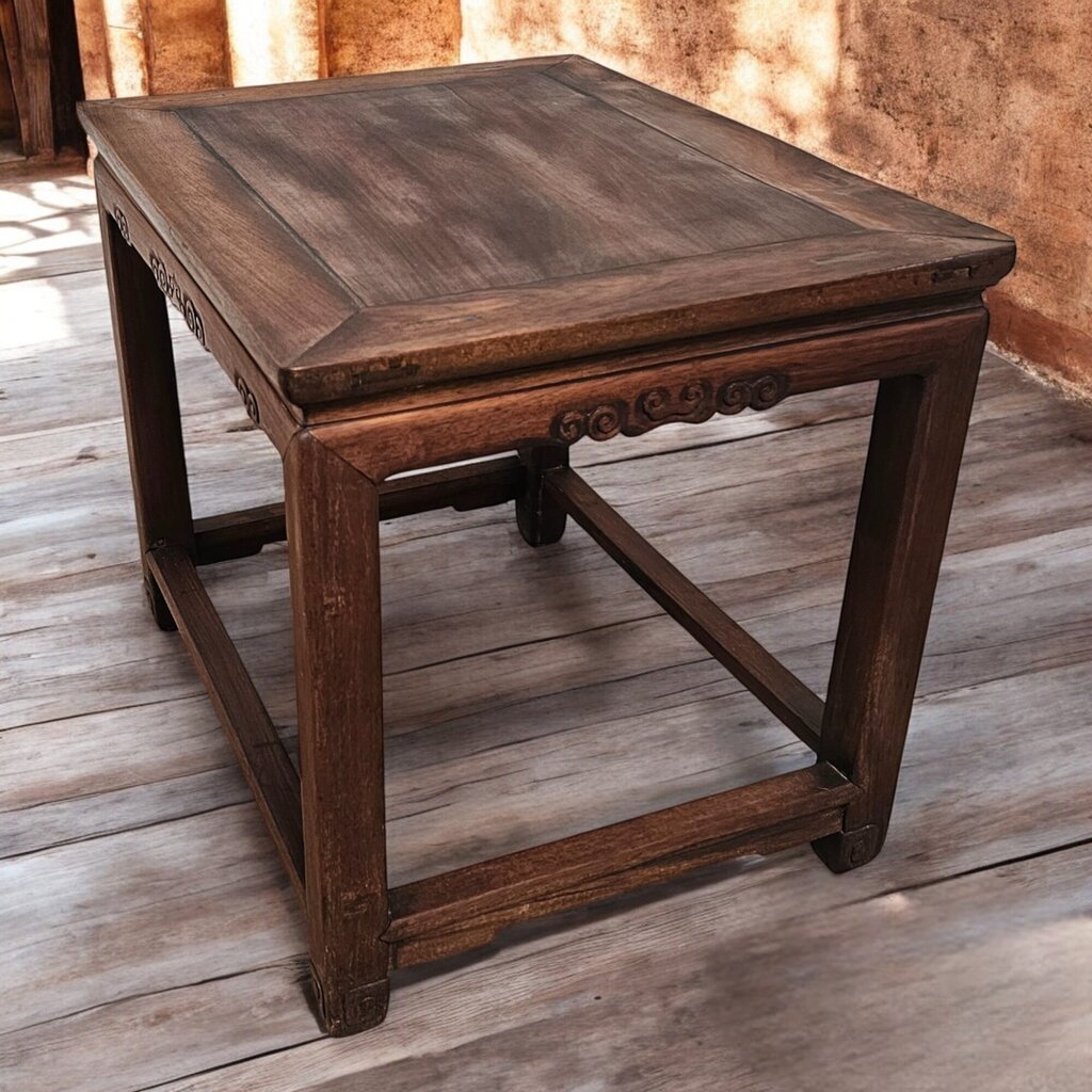 6485 Antique Mortise and Tenon Mahogany Side #Table