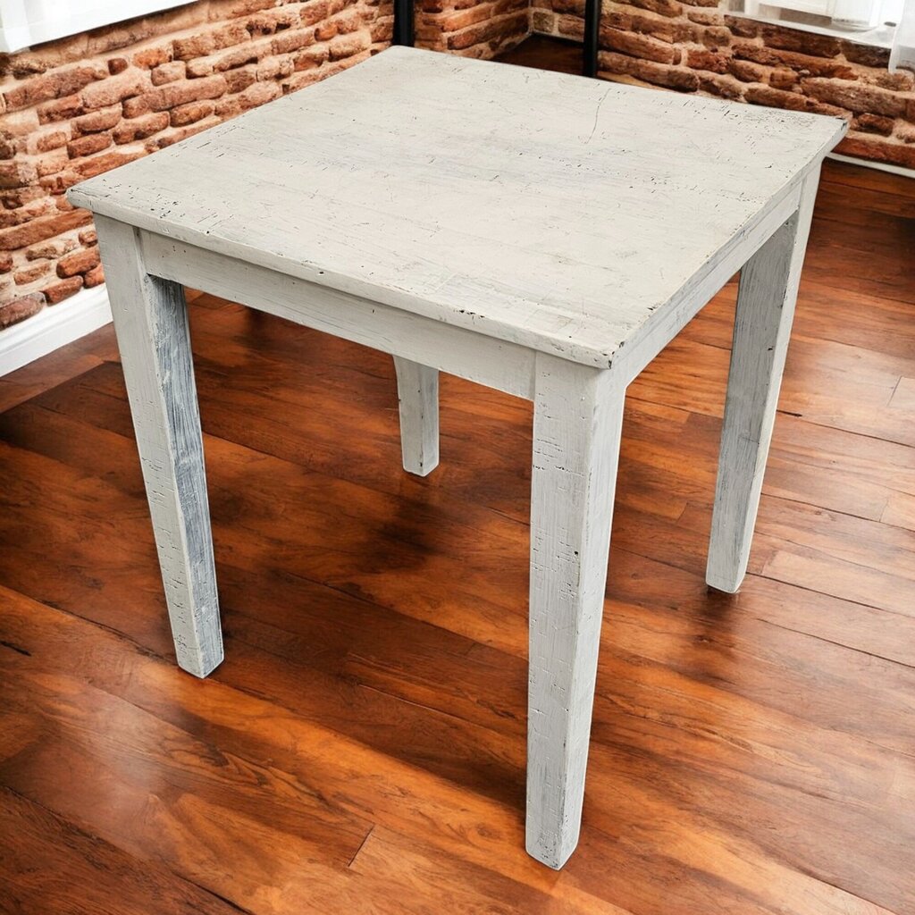 6488 Distressed White Side Table