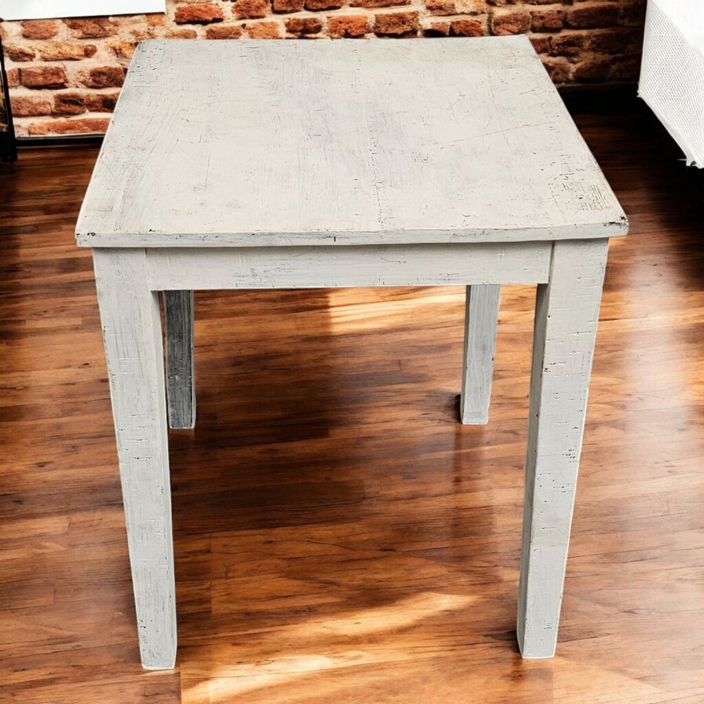 6488 Distressed White Side Table
