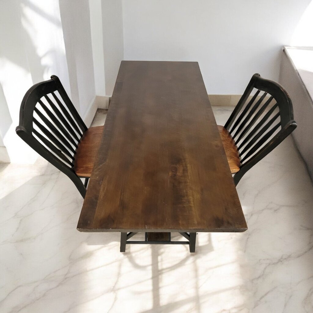 6489 Industrial Wood and Metal Pub #Table with 2 Barstools