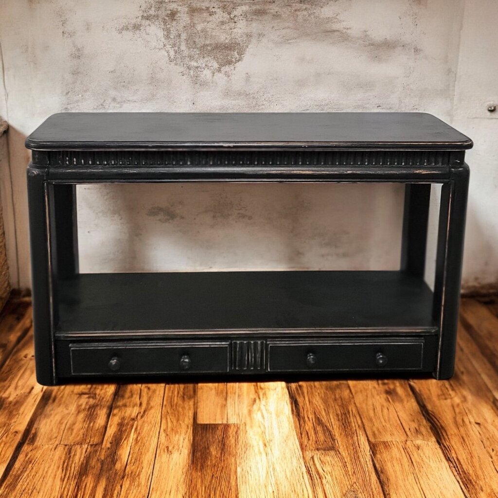 6493 Distressed 2 Tier Console #Table with Drawers