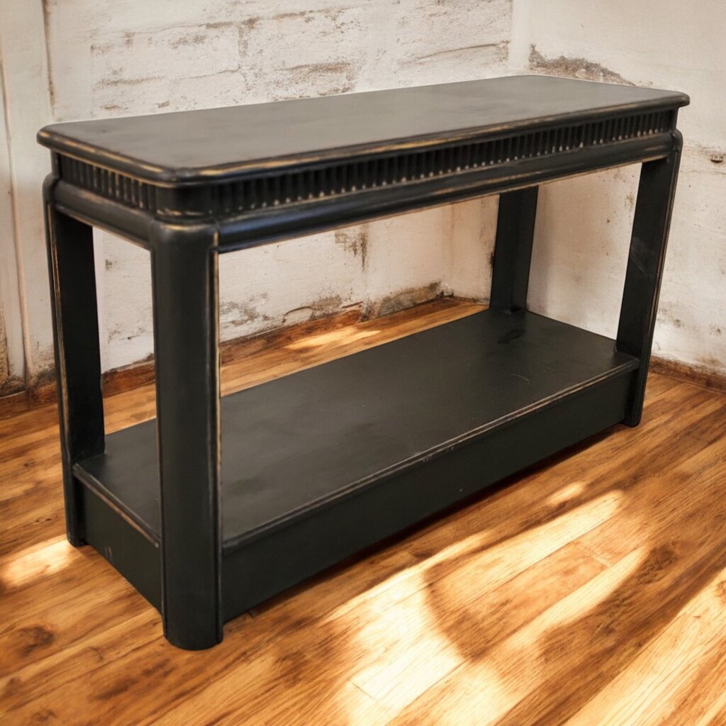 6493 Distressed 2 Tier Console #Table with Drawers