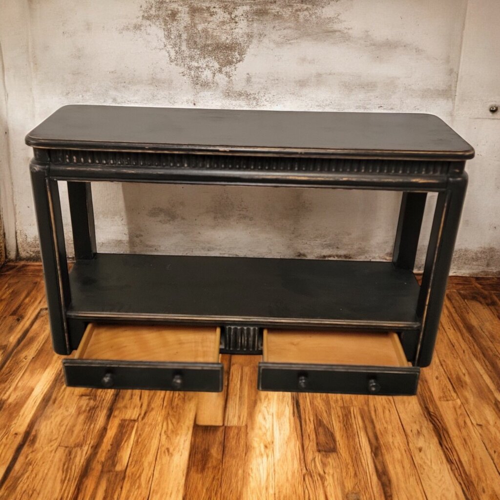 6493 Distressed 2 Tier Console #Table with Drawers