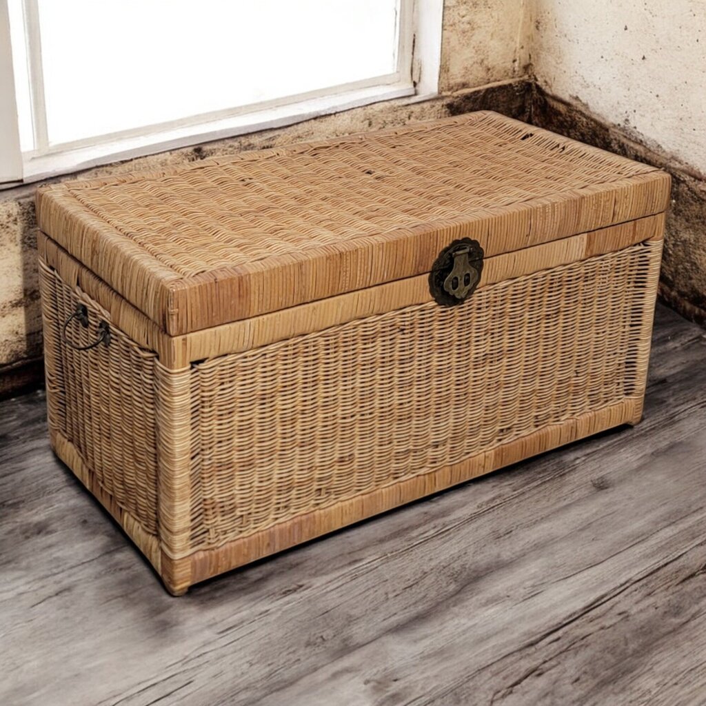 6521 Vintage Wicker Trunk