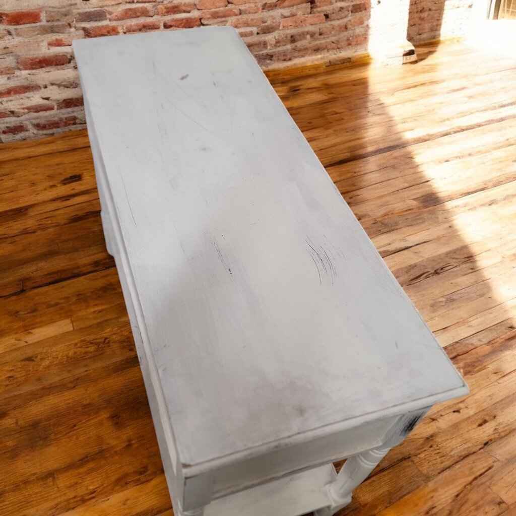 6530 Distressed White 2 Drawer #Buffet with Shelf