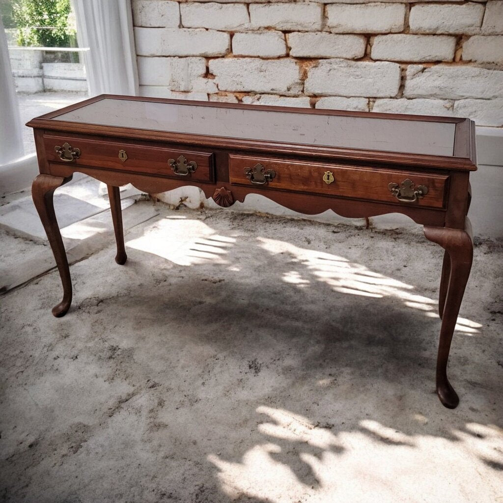 6531 Cherry Queen Anne 2 Drawer #Console