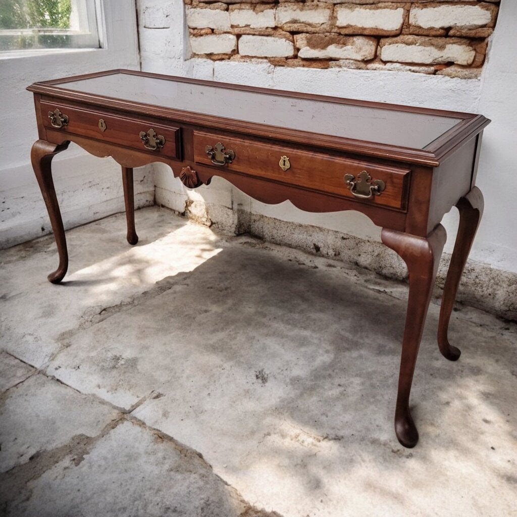 6531 Cherry Queen Anne 2 Drawer #Console