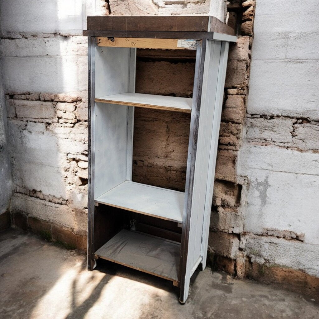 6538 Shabby White Solid Wood Cabinet #Bookshelf