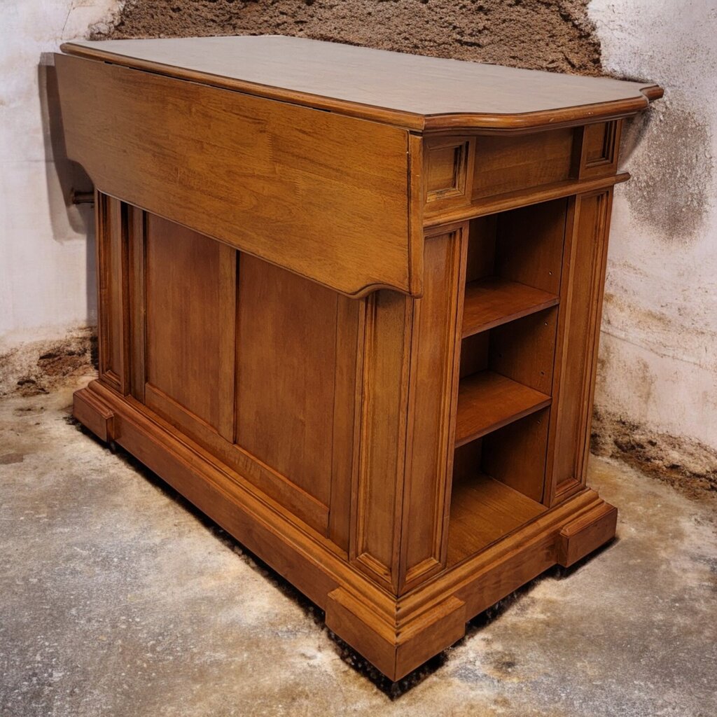 6549 Traditional maple Dropleaf Storage Kitchen Island