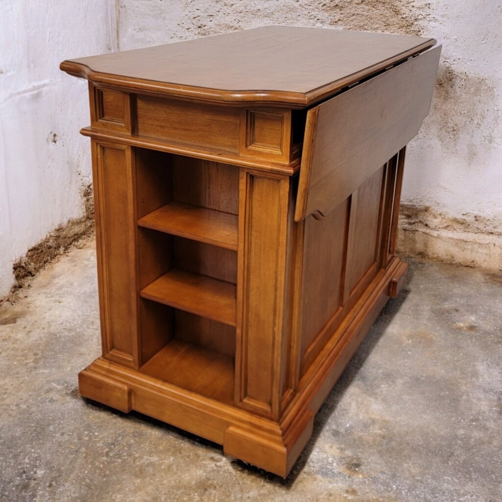 6549 Traditional maple Dropleaf Storage Kitchen Island