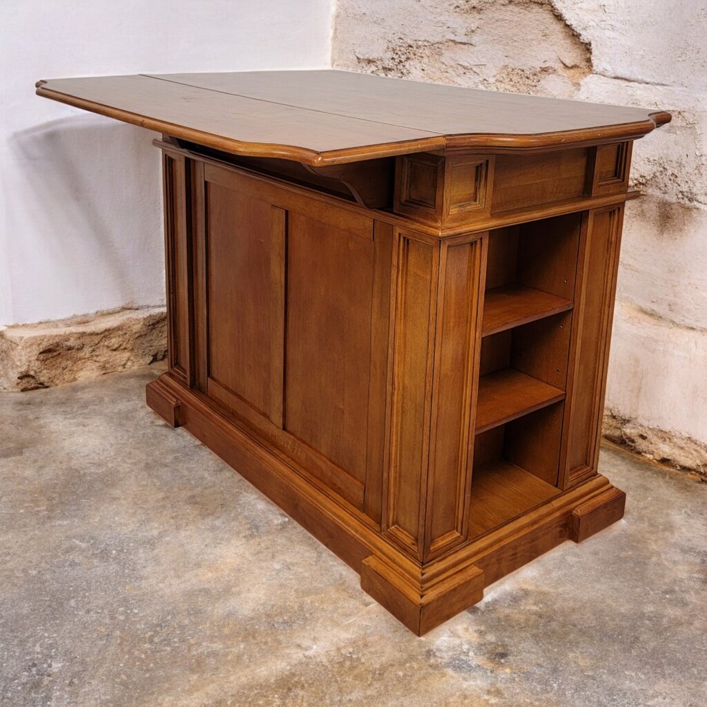 6549 Traditional maple Dropleaf Storage Kitchen Island