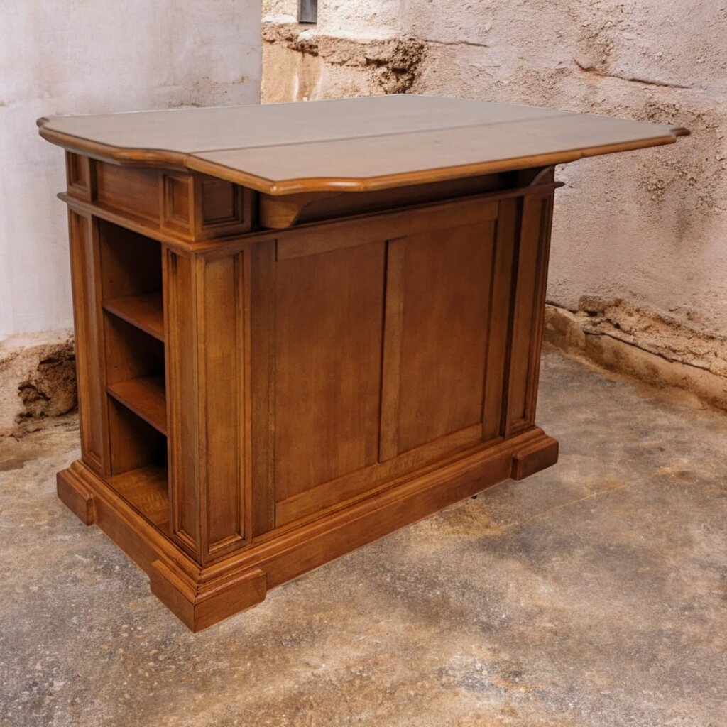 6549 Traditional maple Dropleaf Storage Kitchen Island