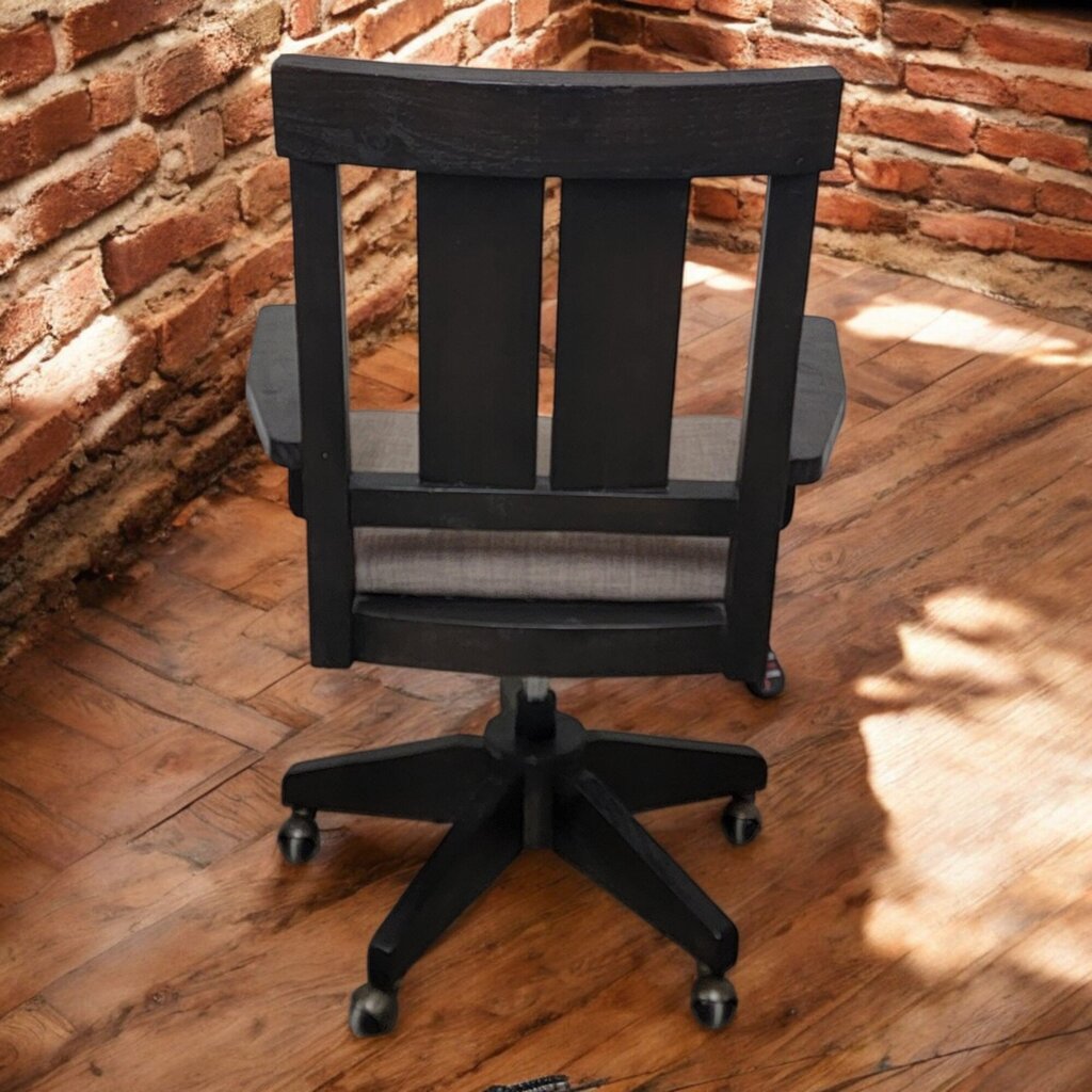 6559 Rolling Dark Wood Farmhouse Office Chair