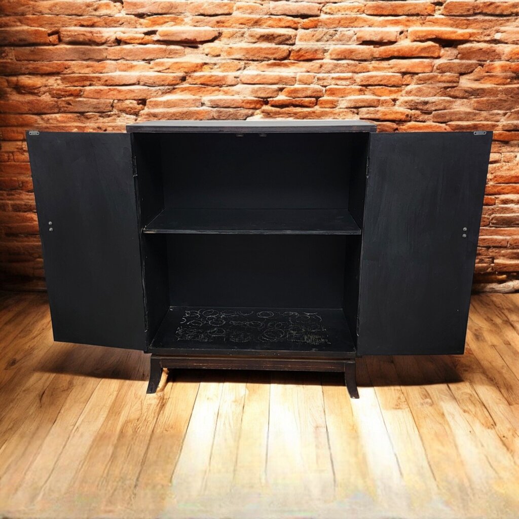 6560 Distressed Asian Themed Metal #Cabinet